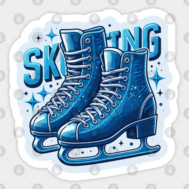 Ice Skating Sticker by Siha Arts